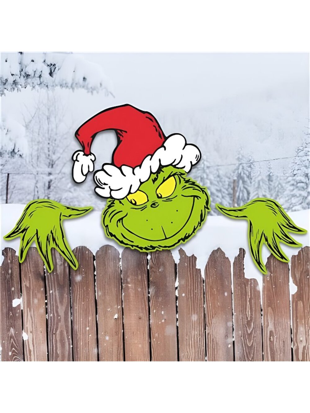 3 PCS Christmas Fence Peeker, Christmas Tree Topper for Tree, Christmas Decor